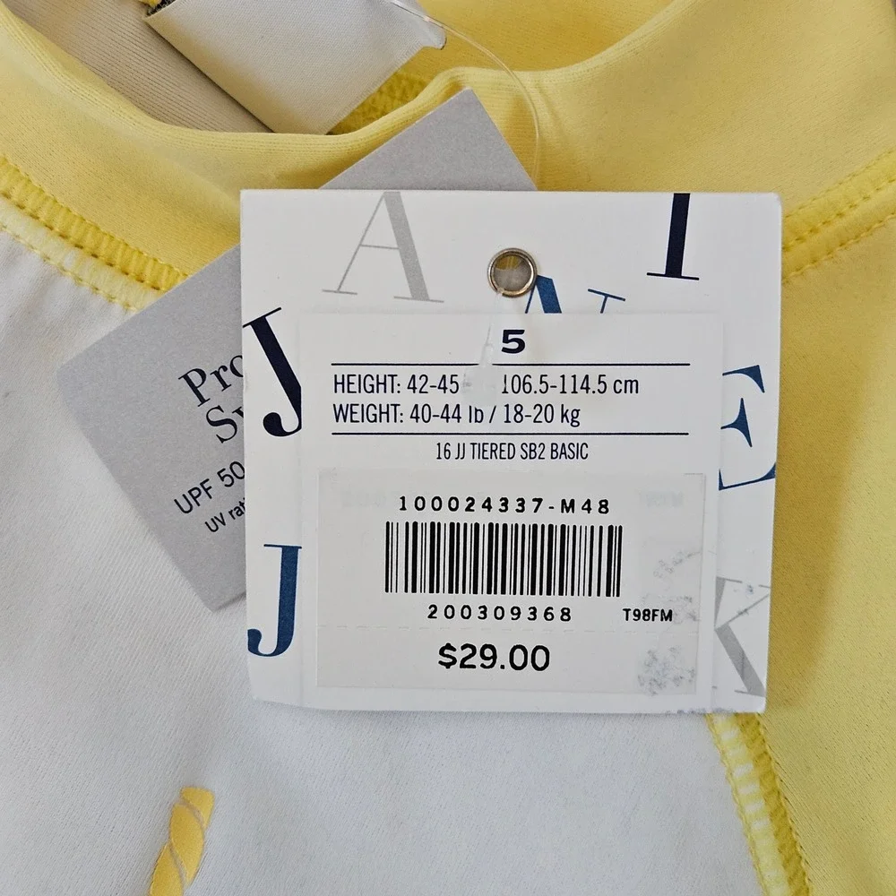 Janie and Jack Rash Guard Kids Size 5 Lot of 2 New UPF 50+ Nautical Flamingo Sun